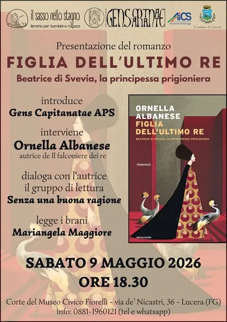 Locandina — Lucera — Corte del Museo Civico Fiorelli · 9 maggio 2026, ore 18.30