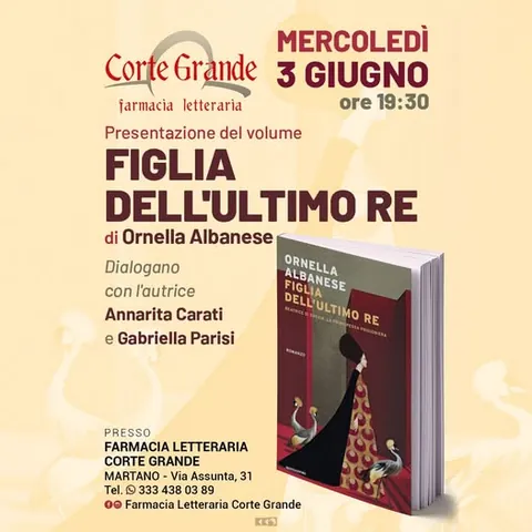 Locandina — Martano — Farmacia Letteraria Corte Grande · 3 giugno 2026, ore 19.30