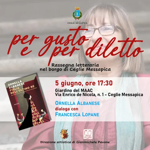 Locandina — Ceglie Messapica — Per gusto e per diletto, giardino del MAAC · 5 giugno 2026, ore 17.30