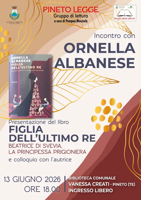 Locandina — Pineto — Pineto Legge, biblioteca comunale · 13 giugno 2026, ore 18