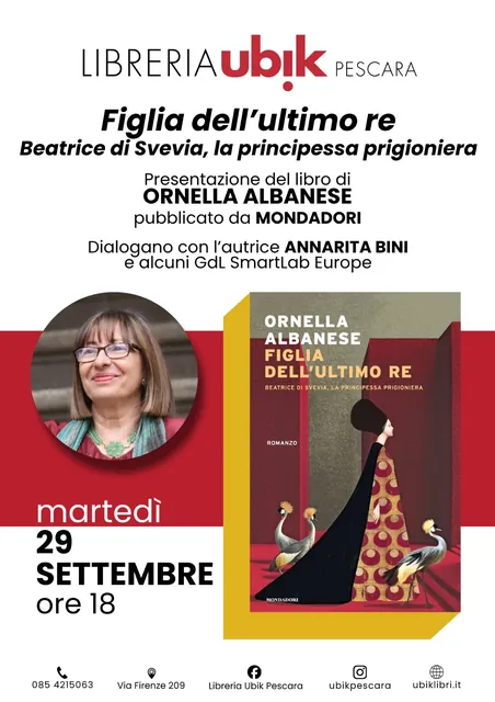 Locandina — Pescara — Libreria Ubik, via Firenze · 29 settembre 2026, ore 18